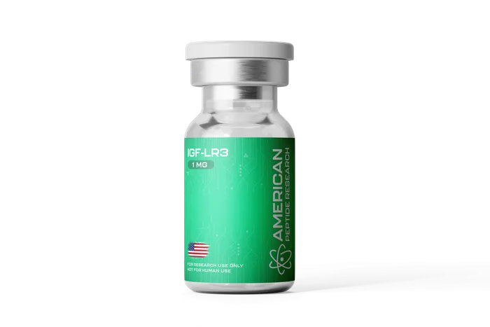 IGF1-LR3 1mg research peptide vial from American Peptide Research