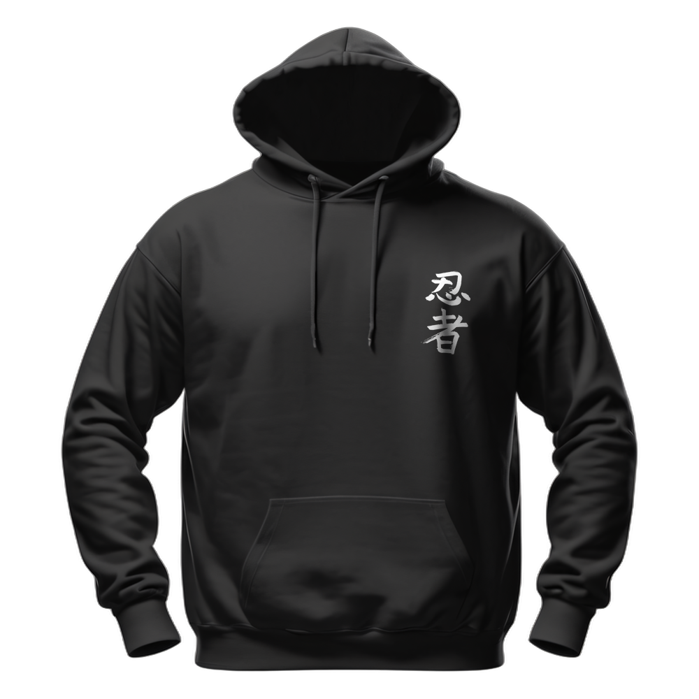Black hoodie with japanese writing on sale