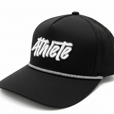 athlete embroidered snapback rope hat