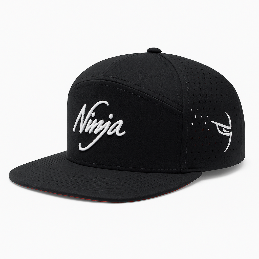 black performance snapback hat